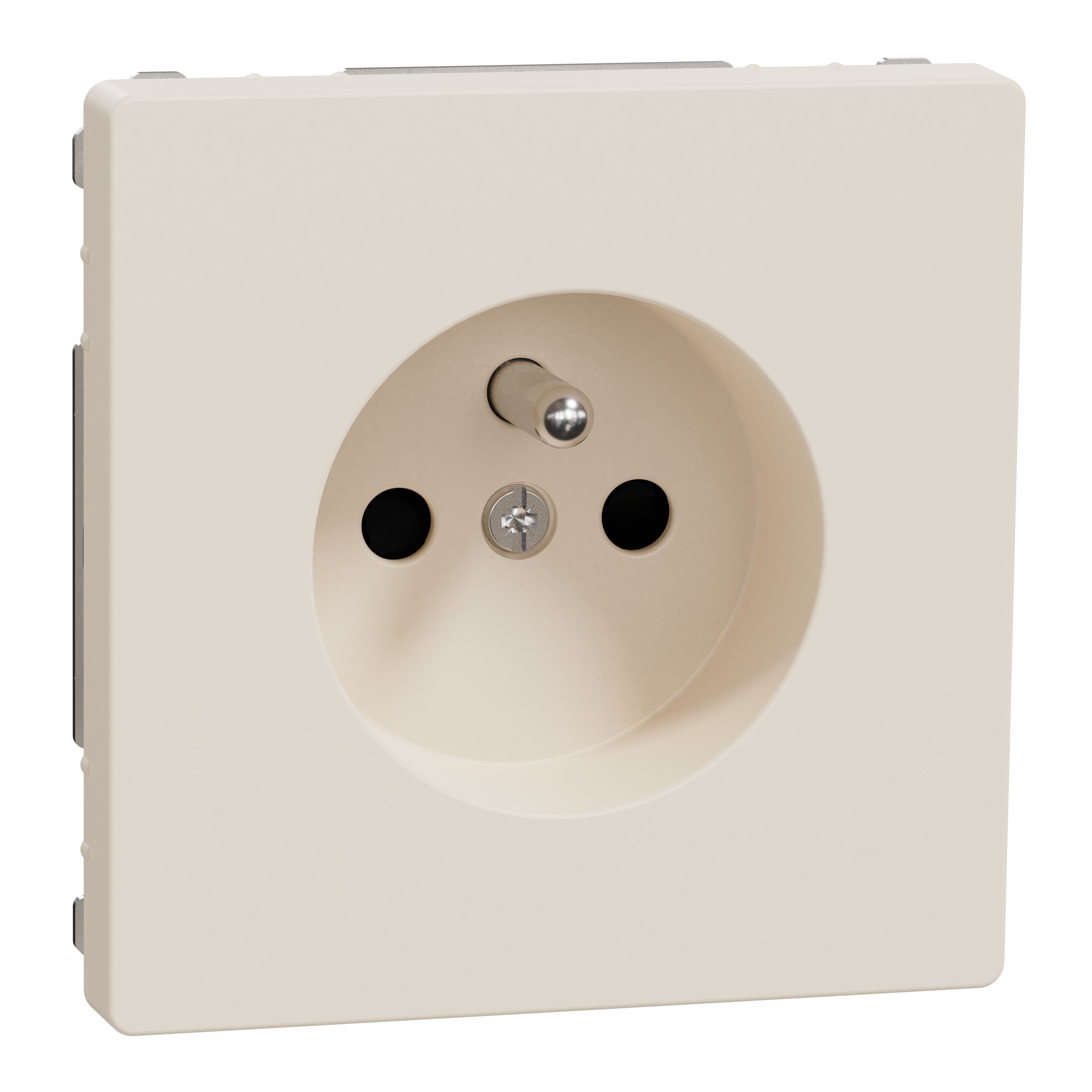Schneider Electric D-Life Cream 1 Gang Plug Socket, 2 Poles, 16A, Type E - French, Indoor Use