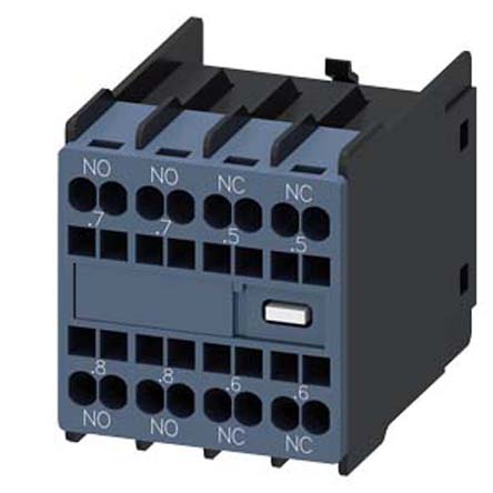 Siemens Auxiliary Switch Block, 4 Contact, 2NC + 2NO, Snap-On, Sirius Innovation 3RH29