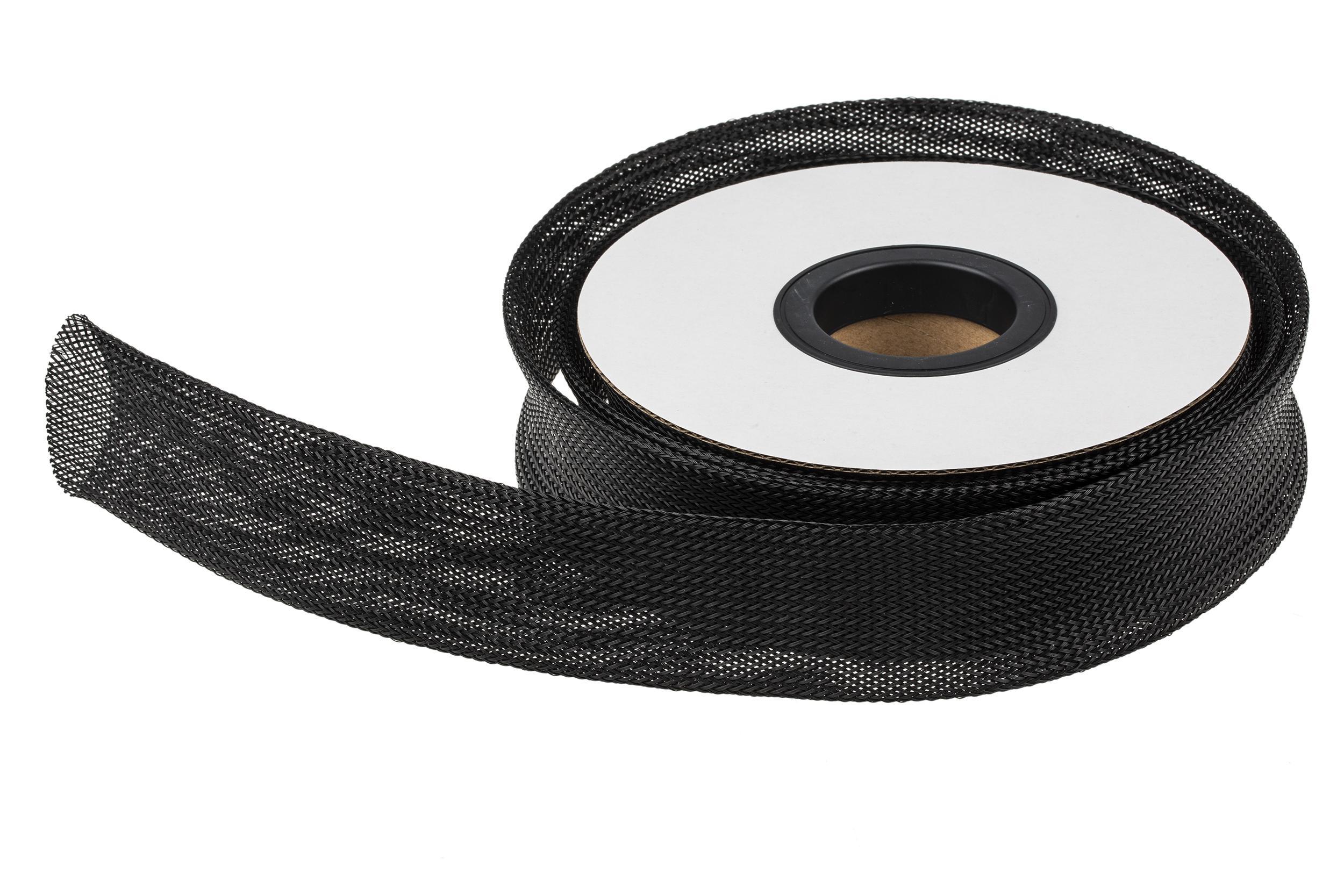 RS PRO Expandable Braided PET Black Cable Sleeve, 40mm Diameter, 10m Length