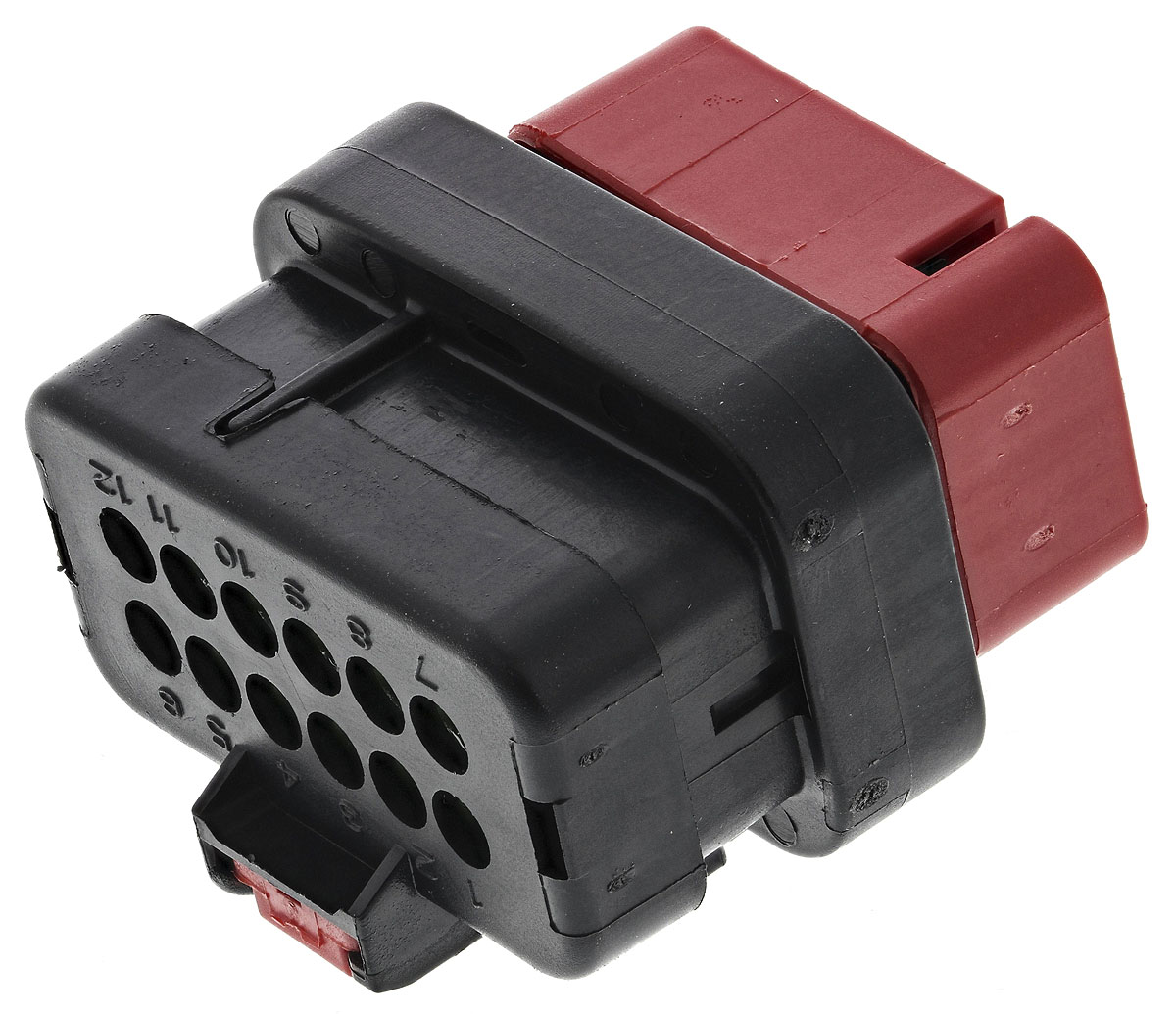 TE Connectivity, AMPSEAL 16 Automotive Connector Plug Red Cable Mount 12 Way 776437-1