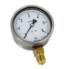 WIKA G 1/2 Analogue Pressure Gauge 6bar Bottom Entry 100mm Outside Diameter