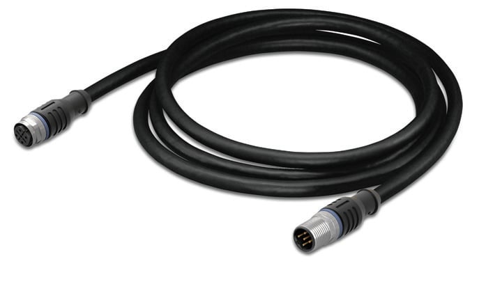 WAGO Straight Female 5 way M12 to Straight Male 5 way M12 Actuator/Sensor Cable, 1m