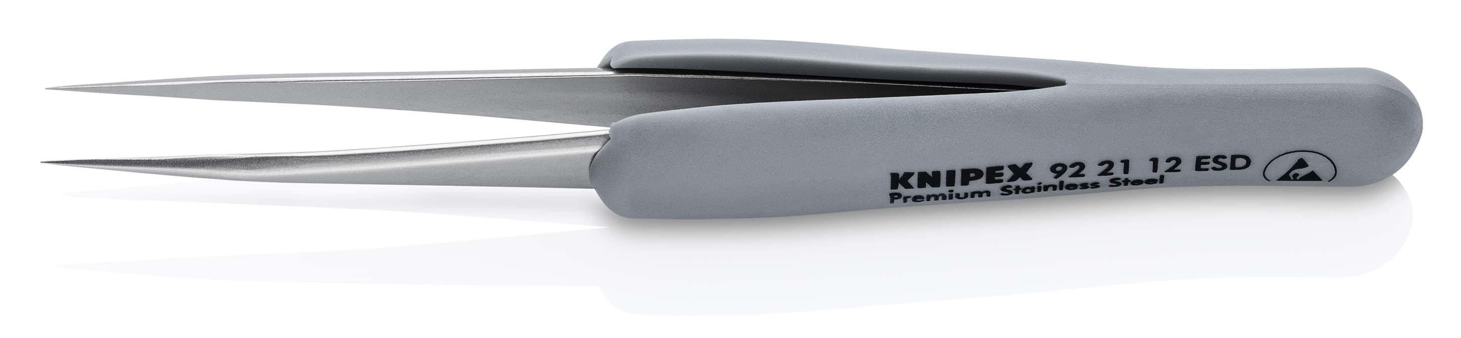 Knipex 112 mm, Stainless Steel, Fine, Straight, ESD Tweezers