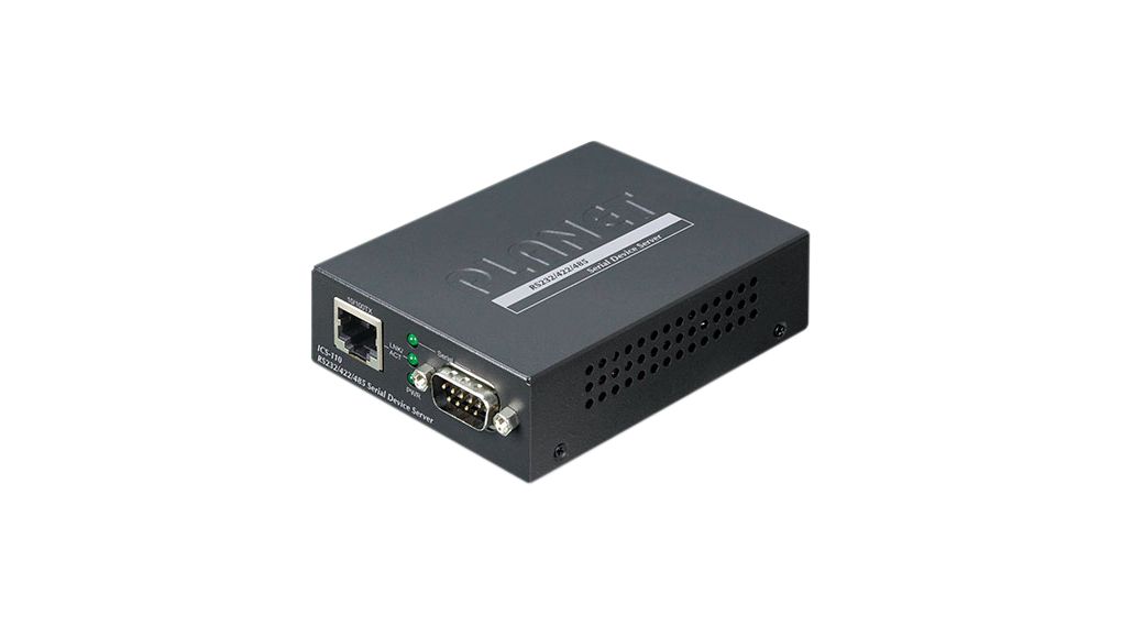 Planet Serial Device Server, 1 Ethernet Port, 1 Serial Port, RS232, RS422, RS485 Interface, 921.6kbps Baud Rate