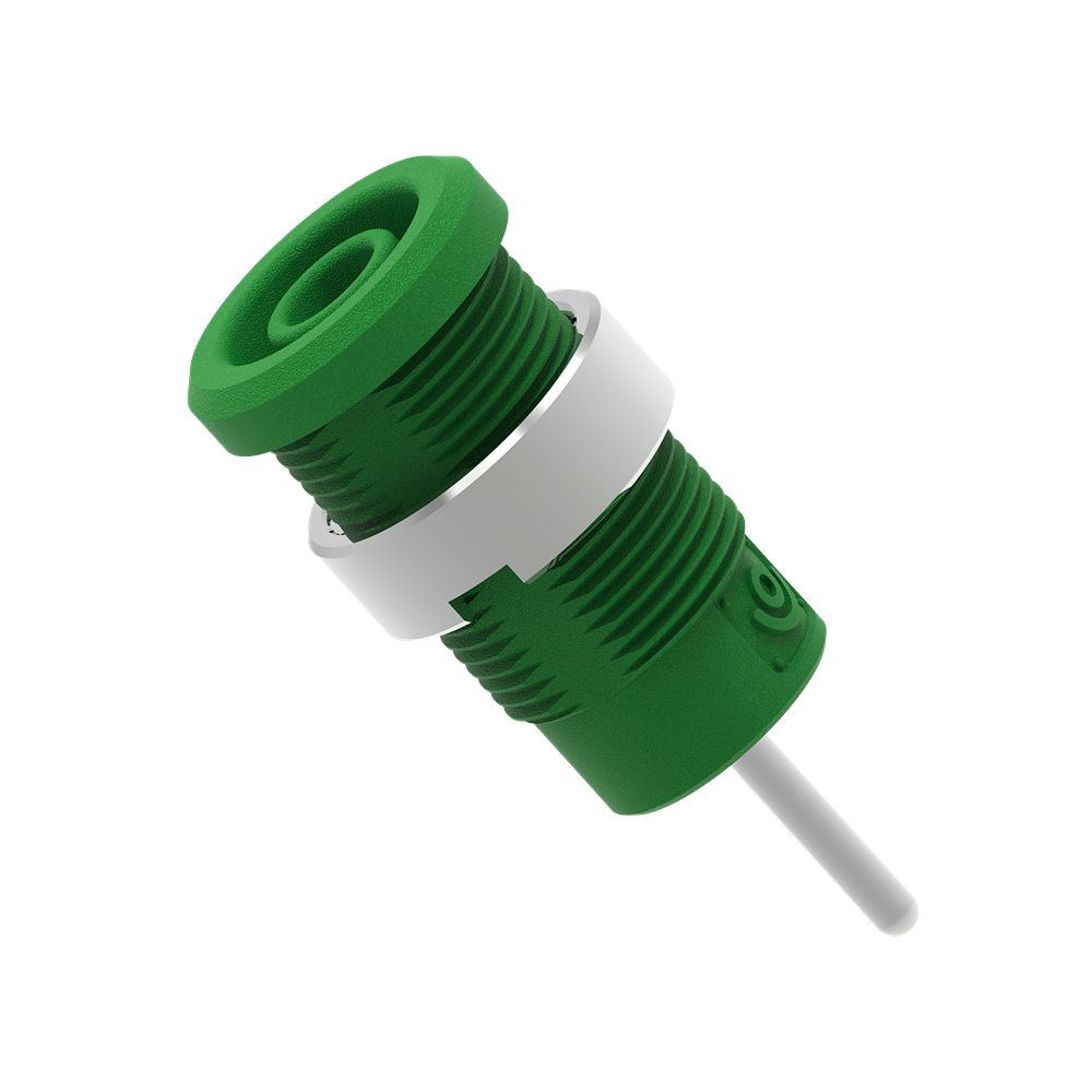 Electro PJP Green Female Banana Socket, 4 mm Connector, Pin Termination, 36A, 1kV, Nickel Plating