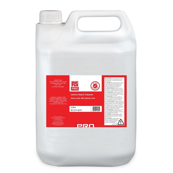 RS PRO Lemon Hand Cleaner with Natural Scrub - 5 L Bottle