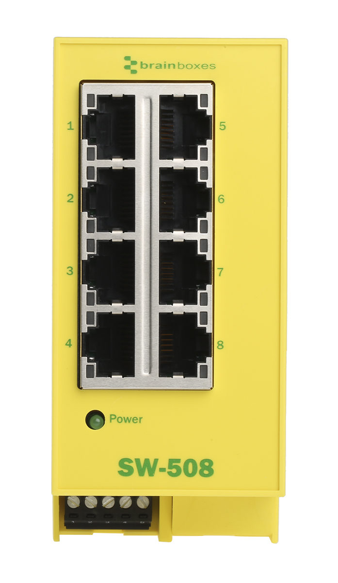 Brainboxes Unmanaged 8 Port Ethernet Switch
