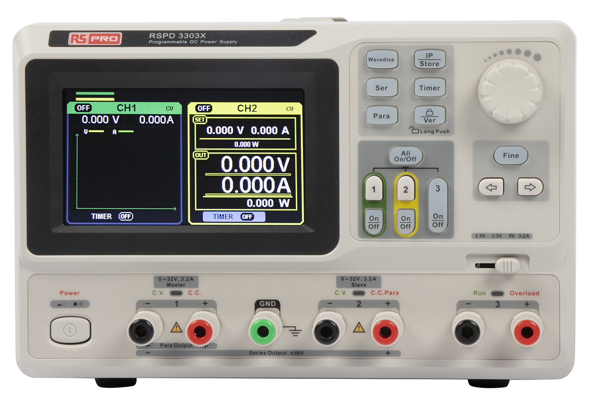 RS PRO Digital Bench Power Supply, 2 x 0 → 32V, 3.2A, 3-Output, 220W - UKAS Calibrated
