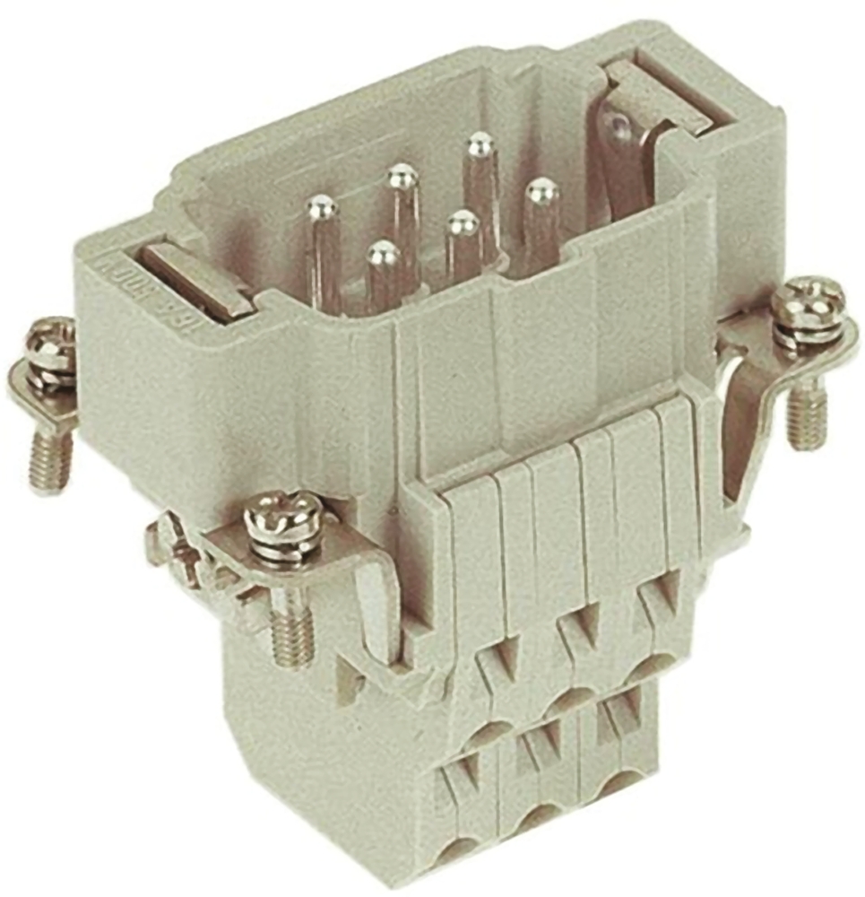 HARTING Heavy Duty Power Connector Insert, 16A, Male, HAN ESS Series, 6 Contacts