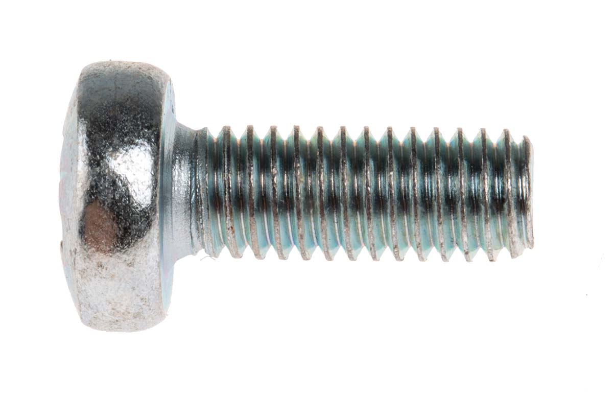 RS PRO Pozidriv M6 Pan Steel Machine Screws DIN 7985Z x 16.0mm