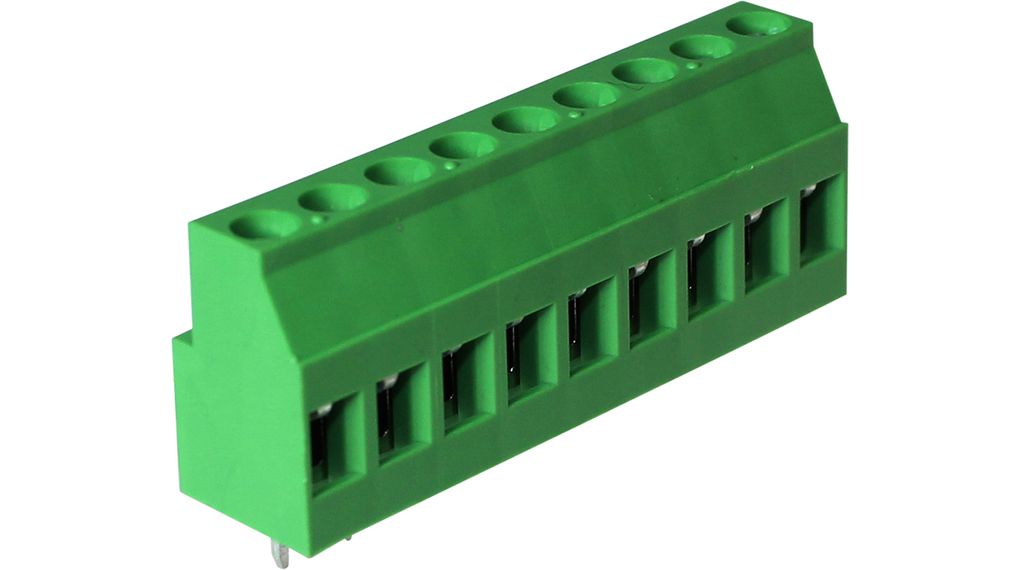 RND RND 205 Series PCB Terminal Block, 9-Contact, 5.08mm Pitch, Through Hole Mount, 1-Row, Screw Termination