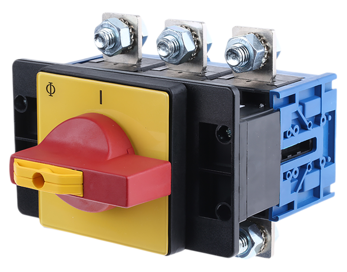 Kraus & Naimer 3P Pole Panel Mount Isolator Switch - 250A Maximum Current, 90kW Power Rating, IP65