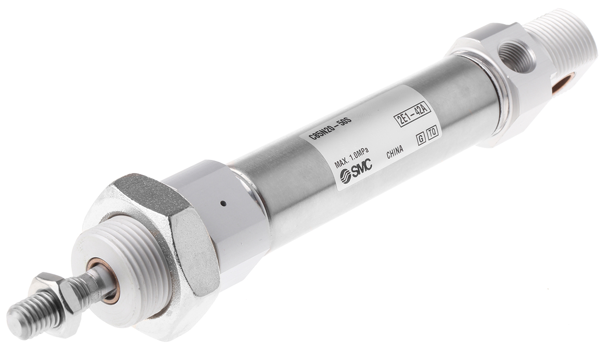 SMC 50 mm Pneumatic Piston Rod Cylinder - C85N Series, Single Acting Acting