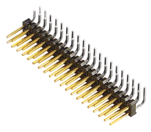 Samtec TSW Series Right Angle Through Hole Pin Header, 40 Contact(s), 2.54 mm Pitch, 2 Row, Unshrouded