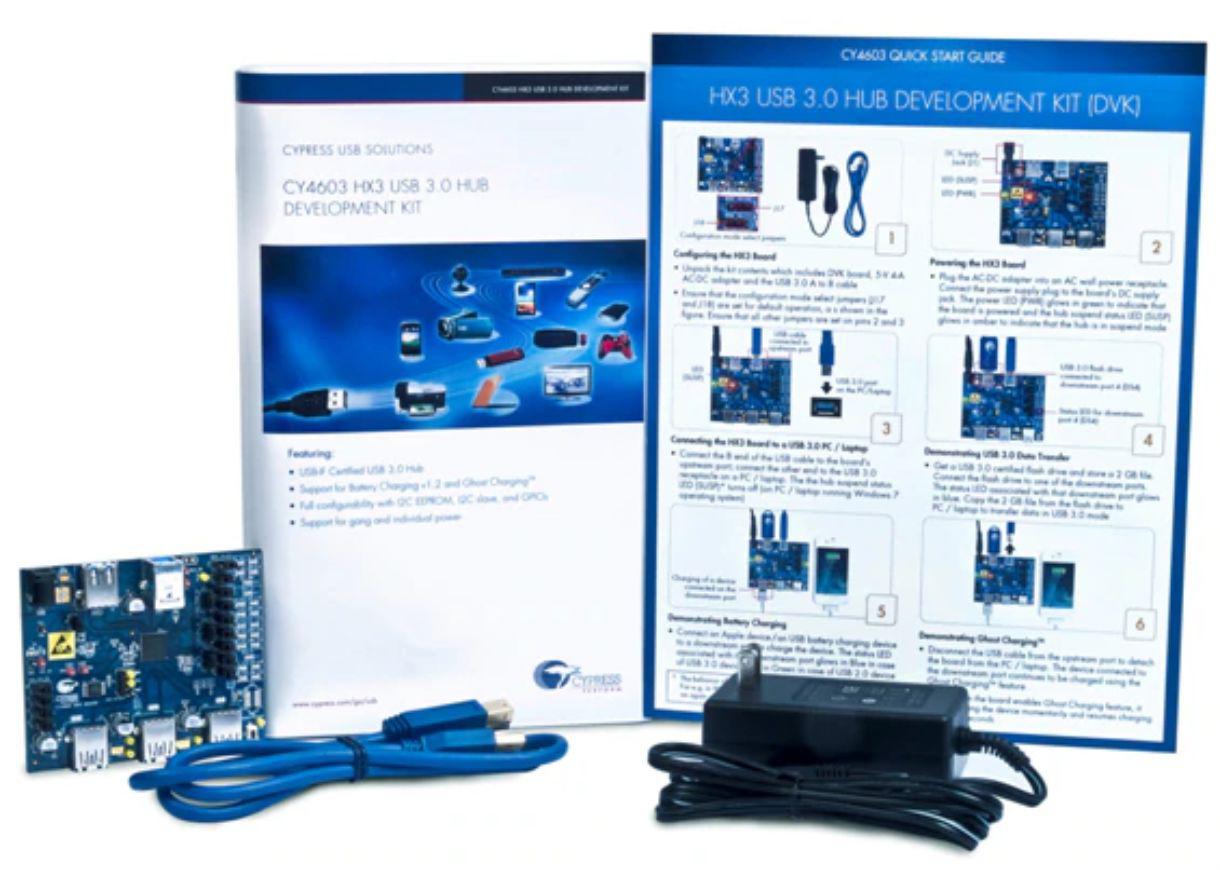 Infineon HX3 USB 3.0 Hub Development Kit CYUSB3314 Development Kit for Microcontroller CY4603