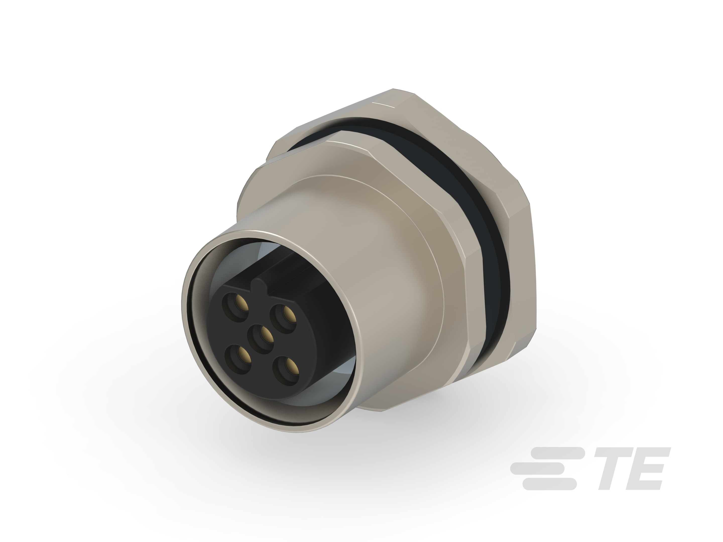 TE Connectivity Industrial Circular Connector, 3 Contacts, Panel, M12 Connector, Socket, IP67, B Code Series