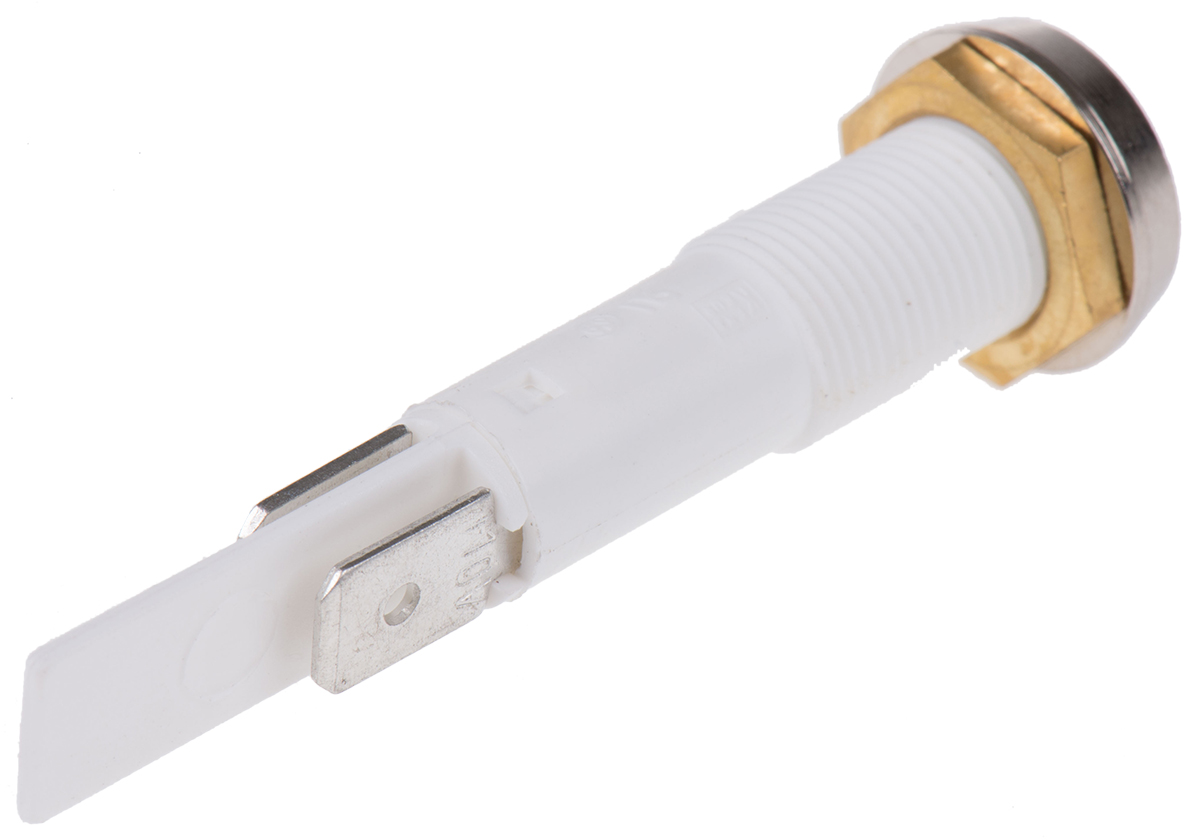 Arcolectric (Bulgin) Ltd 0275 Series Green Neon Panel Mount Indicator, 110V ac, 10mm Mounting Hole Size, Solder Tab