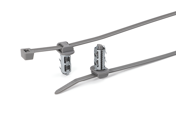 HellermannTyton Cable Tie, 202mm x 4.6 mm, Grey Polyamide 4.6, Pk-500