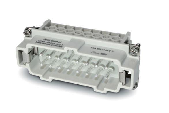 Amphenol Industrial Heavy Duty Power Connector Insert, 16A, Male, C146 Series, 16 Contacts
