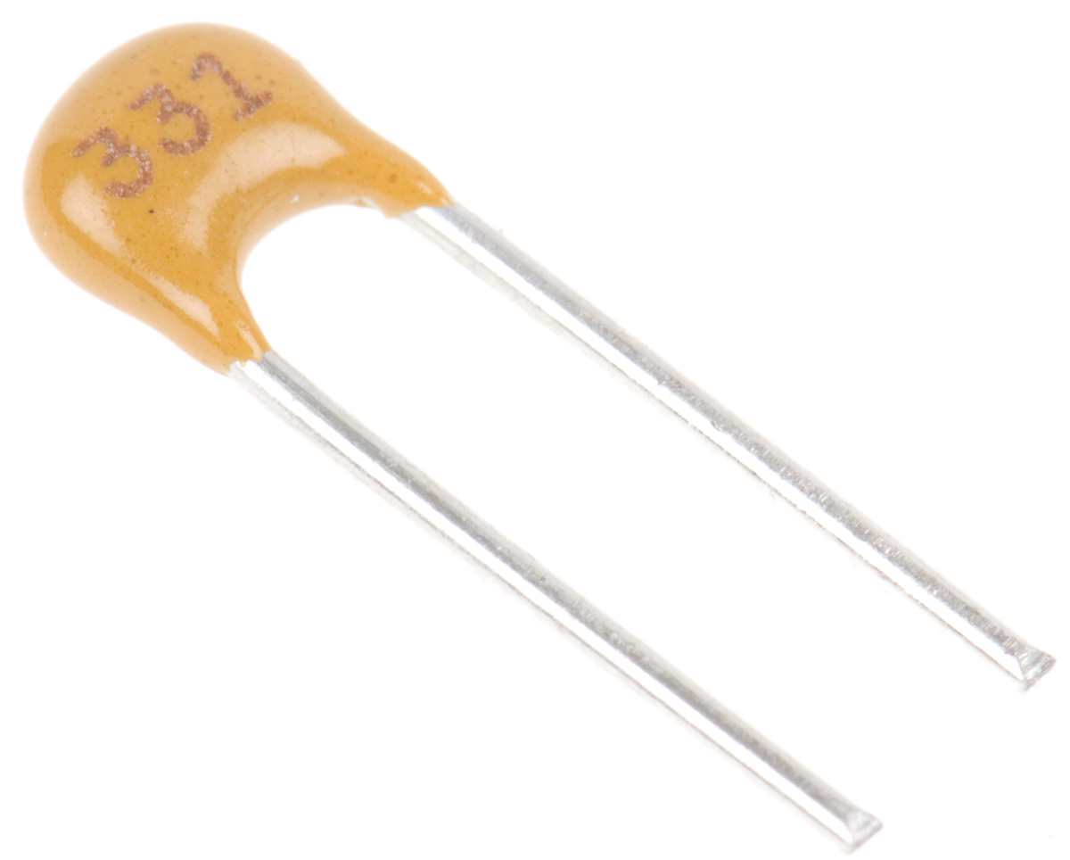 KEMET 330pF Multilayer Ceramic Capacitor MLCC, 200V dc V, ±5% , Through Hole
