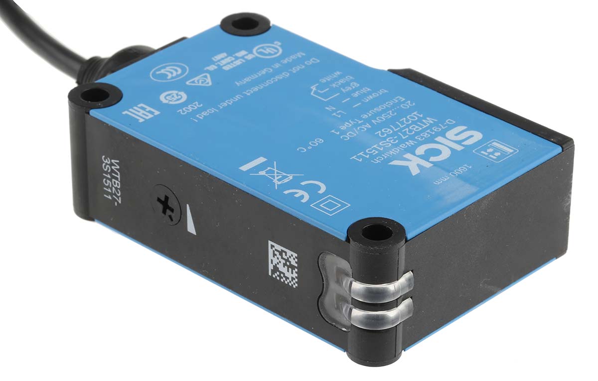 Sick Diffuse Photoelectric Sensor 30 → 1600 mm Detection Range Relay IP66, IP67 Block Style WTB27-3S1511