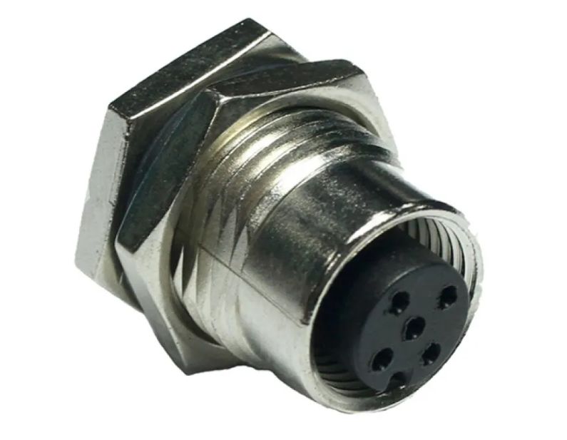 Amphenol Industrial Industrial Circular Connector, 12 Contacts, Panel, M12 Connector, Socket, Female, IP68, IP69K, M