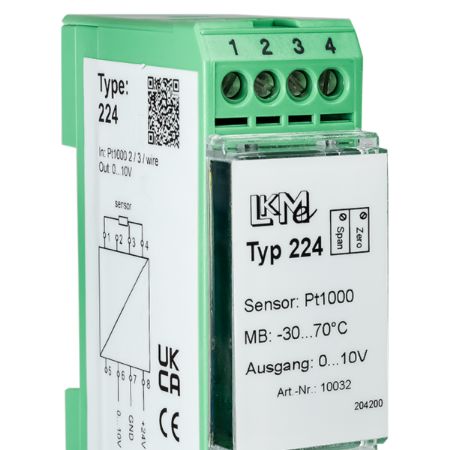 LKMelectronic LKM Temperature Transmitter Pt1000 Input, 15 → 26 V ac/dc, 15 → 35 V ac/dc