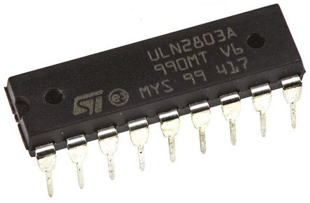 STMicroelectronics ULN2801A Octal NPN Darlington Transistor, 500 mA 50 V HFE:1000, 18-Pin DIP