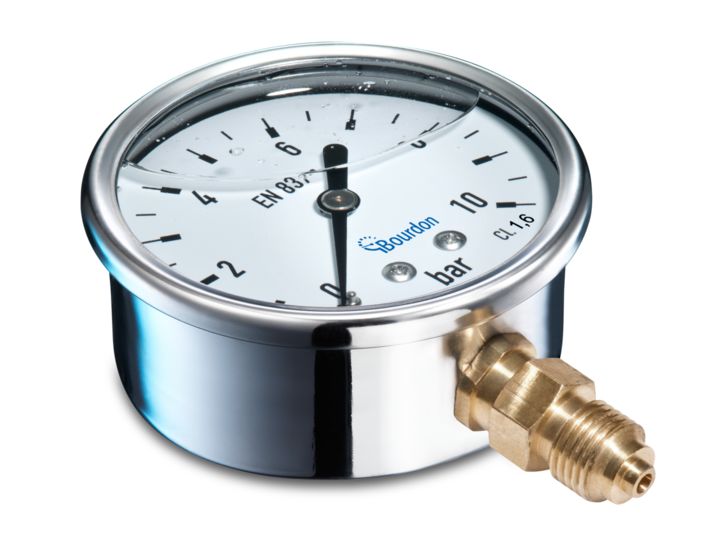 Bourdon G 1/4 Analogue Pressure Gauge 600bar Bottom Entry 63mm Outside Diameter
