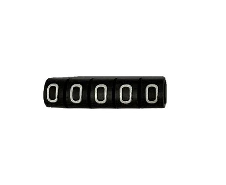 RS PRO Slide On Cable Marker, White on Black, Pre-printed "0", 3 → 4.2mm Cable