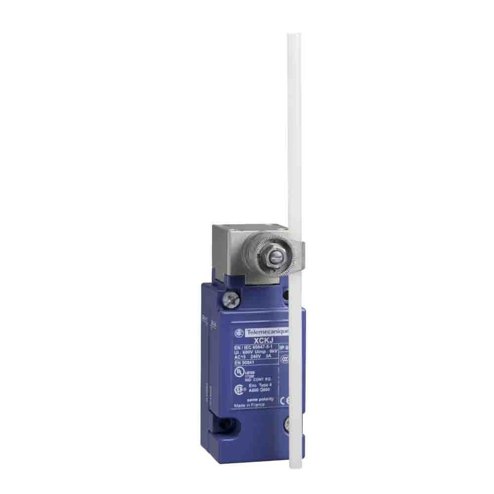 Telemecanique Sensors XCKJ Series Rod Limit Switch, 1CO, IP66, SP, Zinc Alloy Housing, 500V ac Max, 10A Max