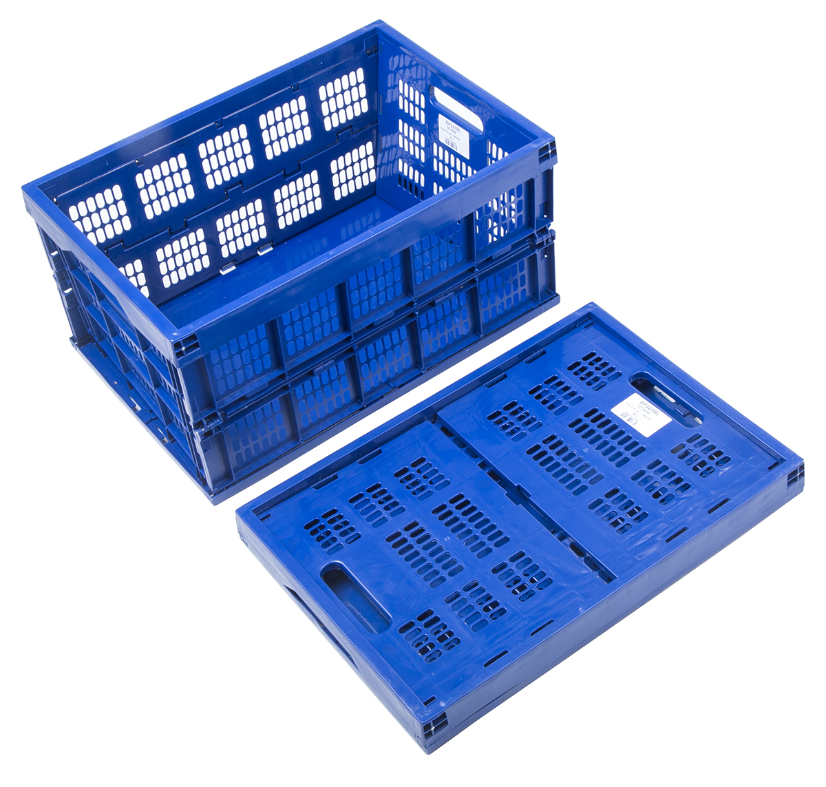RS PRO 45L Blue PP Large Folding Crate, 270mm x 525mm x 355mm
