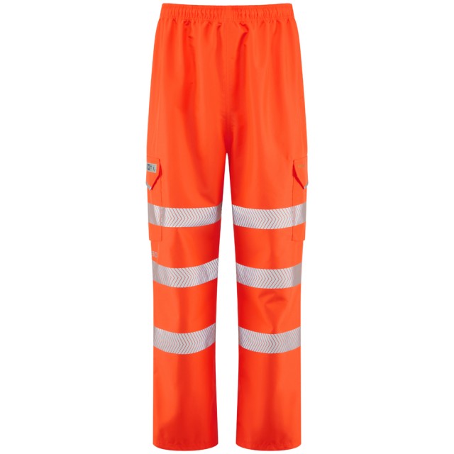 Leo Workwear INSTOW Orange Hi Vis Trouser Windproof, Breathable, Waterproof 86 cm 86 cm
