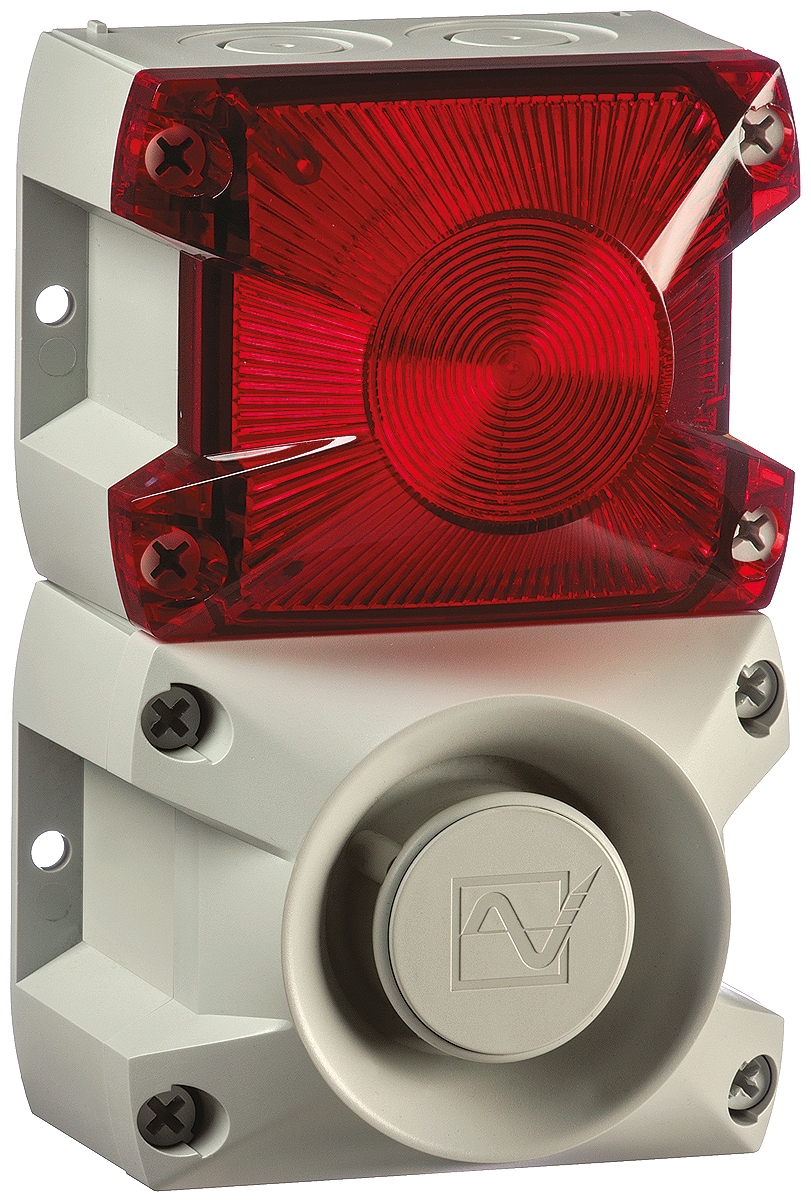 Pfannenberg PA X 1-05 Series Red Sounder Beacon, 24 V dc, Base Mount, 100dB at 1 Metre