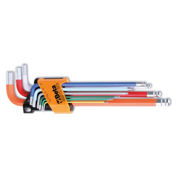 BETA 9 piece Ball Nose Metric Hex Key, 1.5 → 10mm