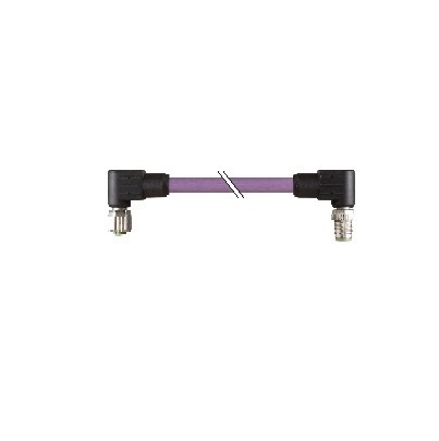 B&R Female 4 way M12 to Male 4 way M12 Cable, 5 m