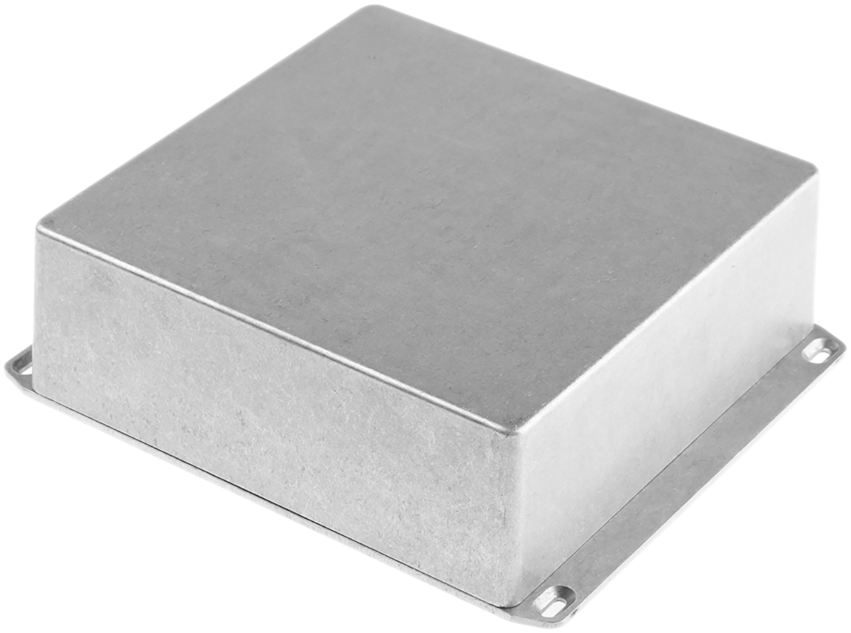 Hammond 1590 Series Natural Die Cast Aluminium Enclosure, IP65, Flanged, Natural Lid, 188 x 188 x 67mm