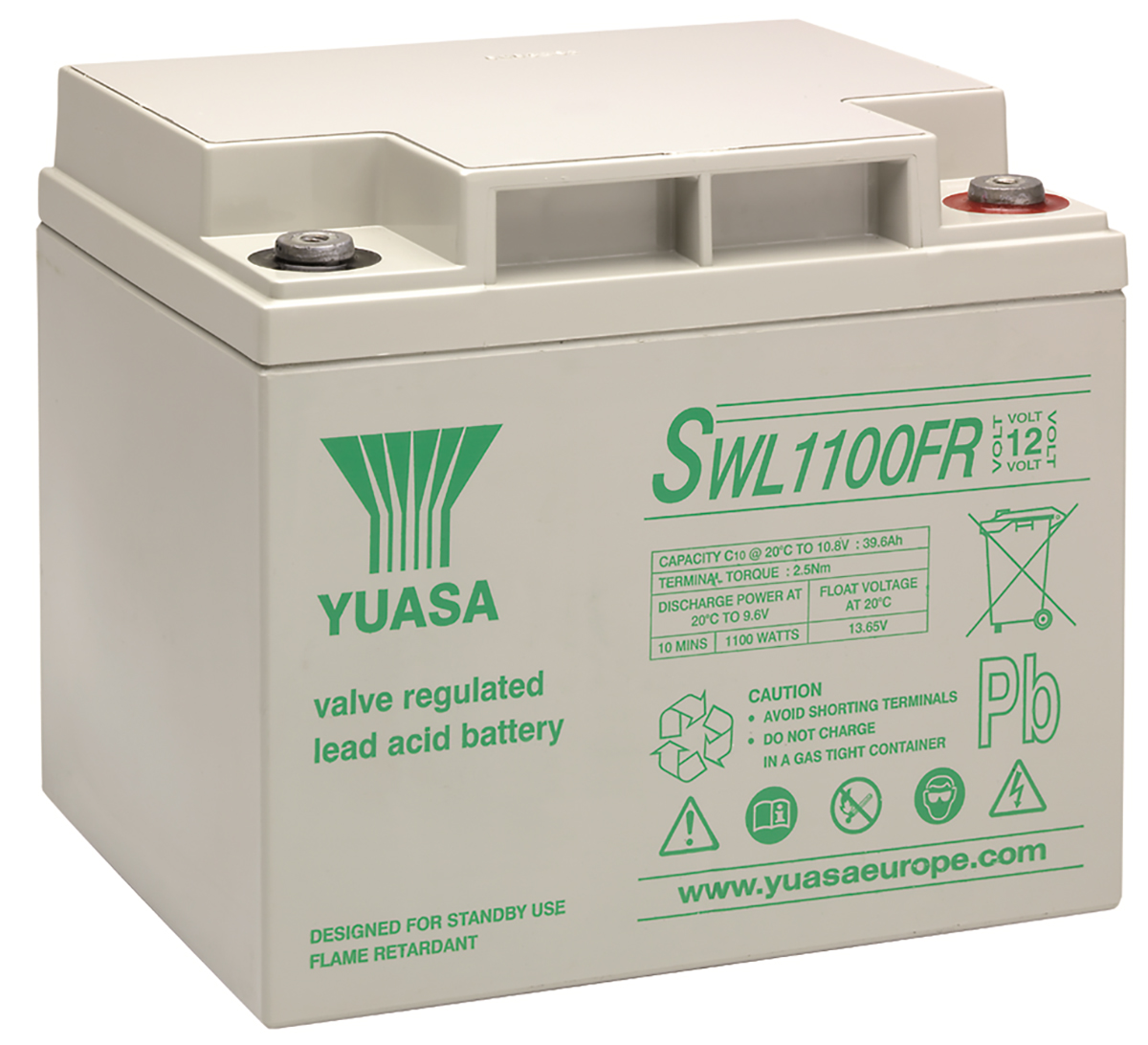 Yuasa 12V M5 Sealed Lead Acid Battery, 39.6Ah