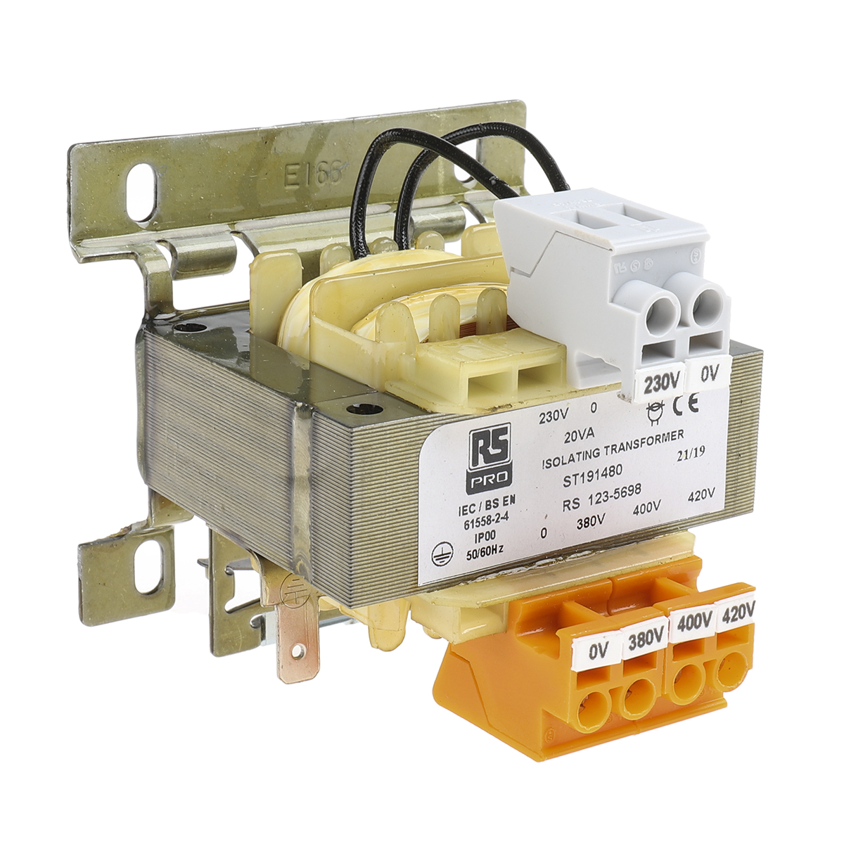 RS PRO 20VA DIN Rail Transformer, 380 → 420V ac Primary, 230V ac Secondary