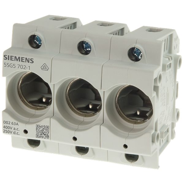 Siemens 63A Base Mount Fuse Holder for D02 Fuse, 3P, 400V
