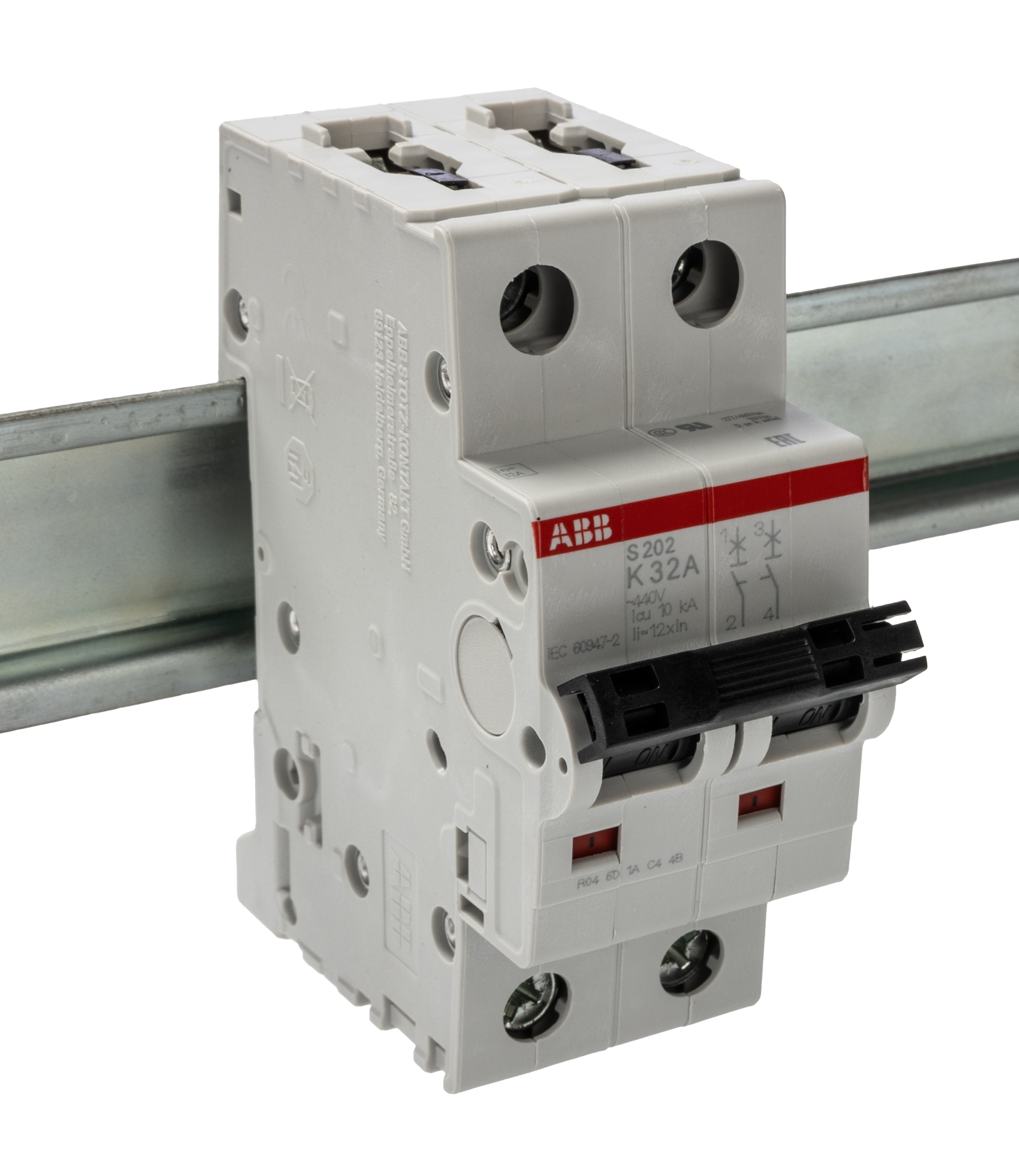 ABB System Pro M Compact S200 MCB, 2P, 32A Curve K, 400V AC, 125V DC, 10 kA Breaking Capacity