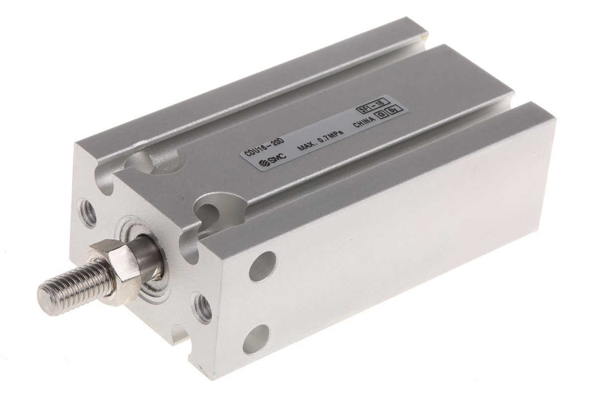 SMC 20 mm Pneumatic Piston Rod Cylinder - CDU Series, Double Acting Acting