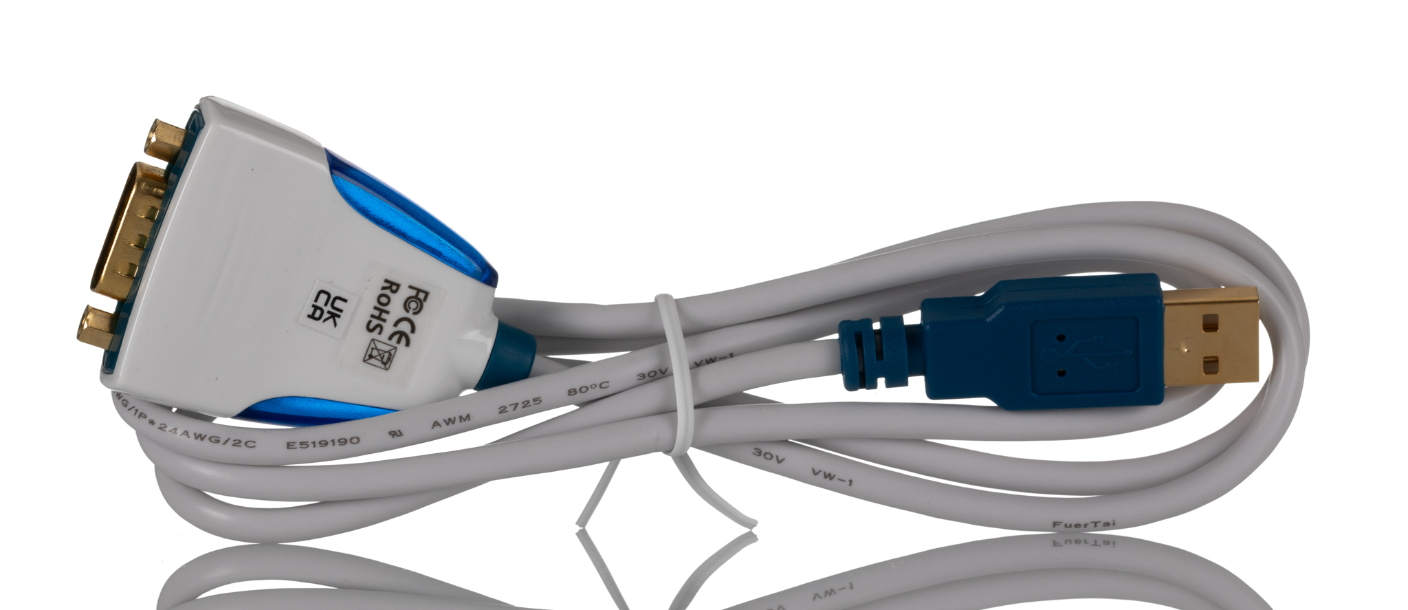FTDI Chip RS232 USB A Male to D-sub, 9 Pin Male Converter Cable