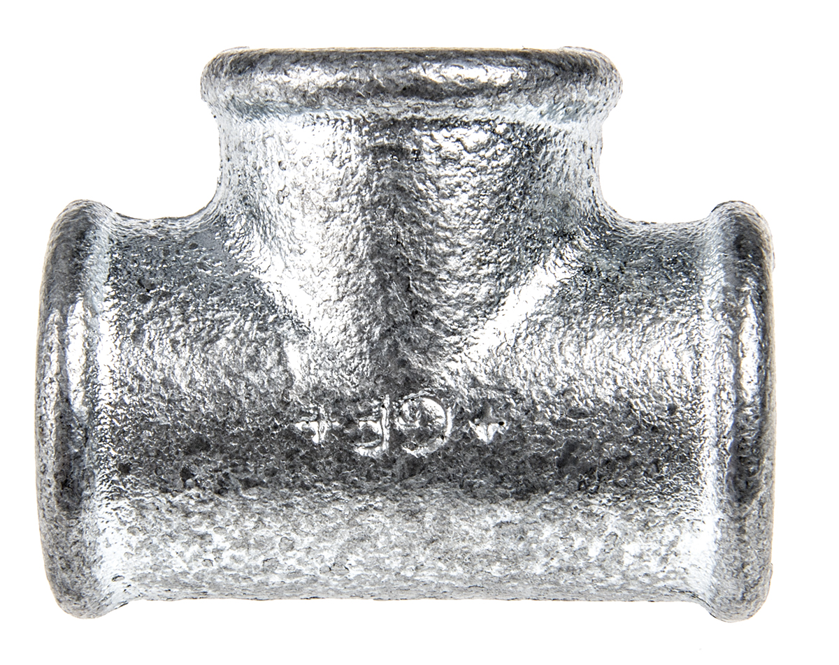 Georg Fischer Black Malleable Iron Fitting Tee, Female BSPP 2in to Female BSPP 2in to Female BSPP 2in