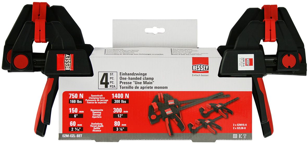 Bessey 150mm x 60mm Quick Clamp, 4 piece