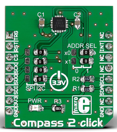 MikroElektronika Compass 2 Click Hall Effect Sensor MikroBus Click Board for AK8963