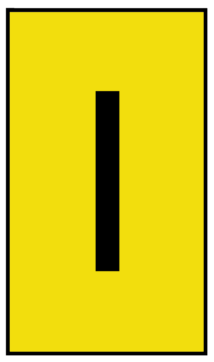 HellermannTyton Ovalgrip Slide On Cable Markers, Black on Yellow, Pre-printed "I", 1.7 → 3.7mm Cable, 901-10153