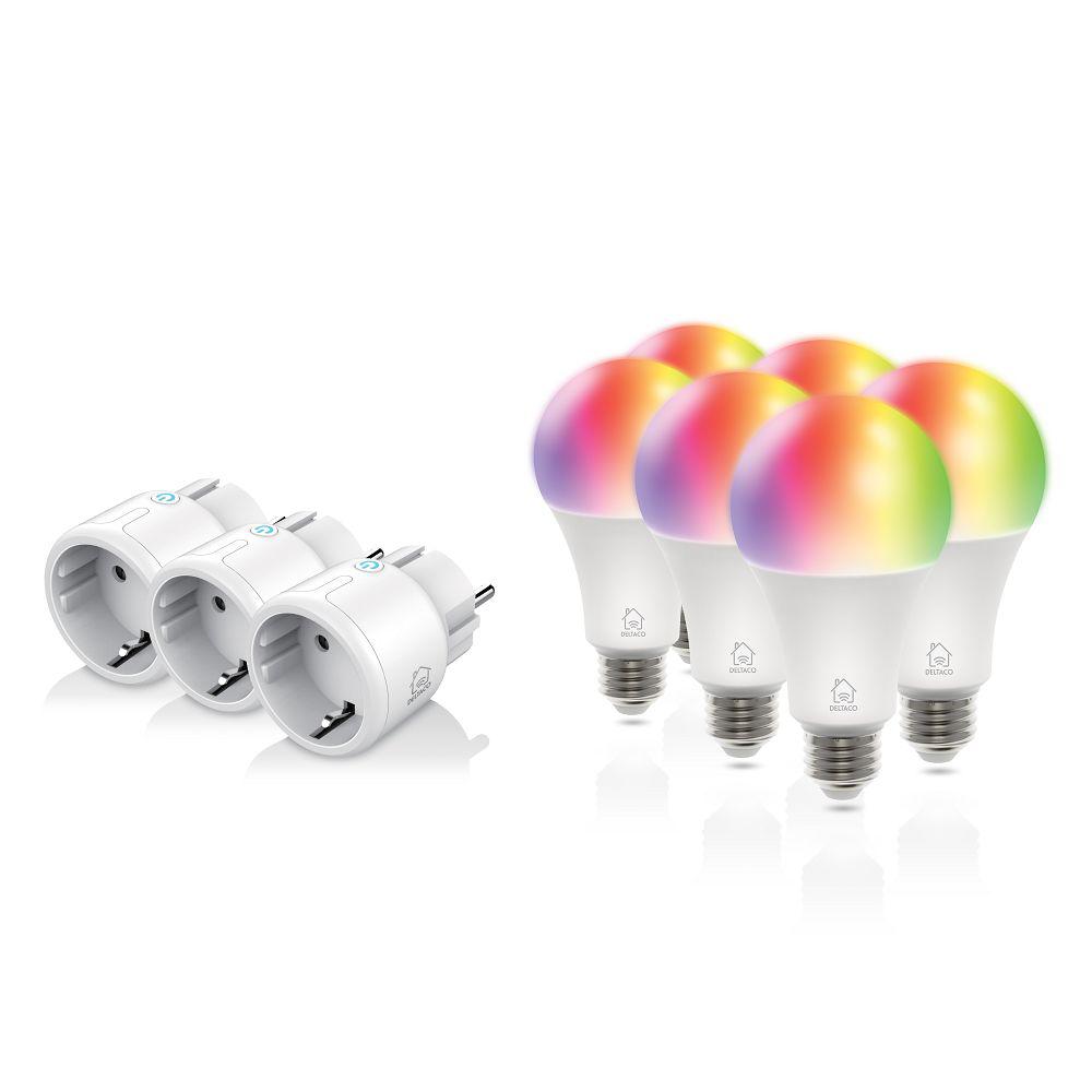 Deltaco 9 W E27 Smart Bulb Smart Bulb, RGB, White