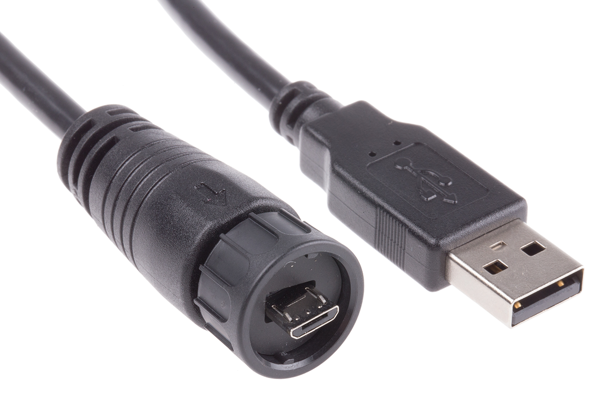 RS PRO , Male Micro USB B to Male USB A, 2m