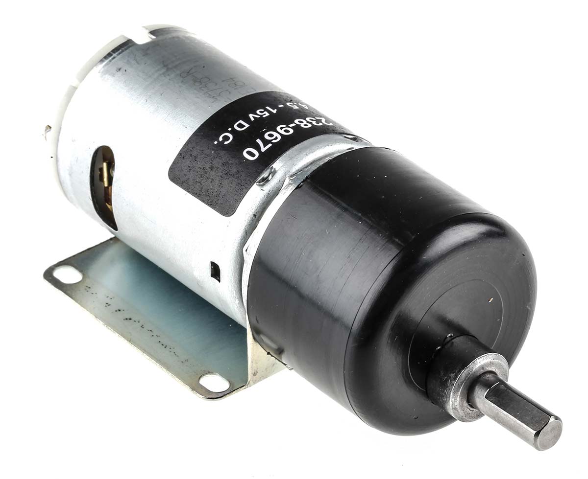 RS PRO Brushed Geared DC Geared Motor, 19.8 W, 12 V dc, 59 Ncm, 84 rpm, 6mm Shaft Diameter